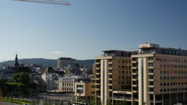 Oslo şehir manzarası Norveç 'teki Oslo Opera Binası' ndan