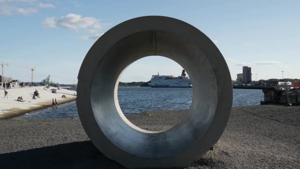 Panela Ferry Para Ópera Oslo Noruega — Vídeo de Stock