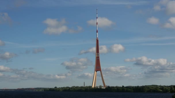Ρίγα Radio Και Tower Ψηλότερο Κτίριο Στις Χώρες Της Βαλτικής — Αρχείο Βίντεο