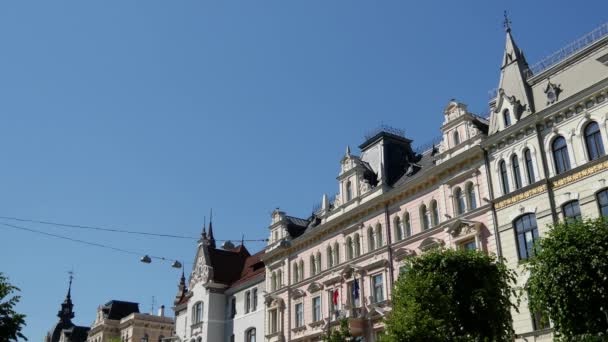 Art Nouveau Apartman Épületek Albert Street Riga — Stock videók