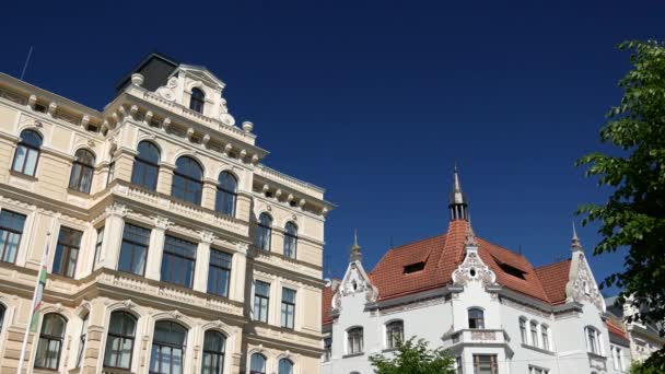 Art Nouveau Apartman Épületek Albert Street Riga — Stock videók