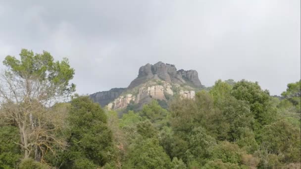 Landskap Runt Serra Del Montsi Bergskedja Katalonien Spanien — Stockvideo