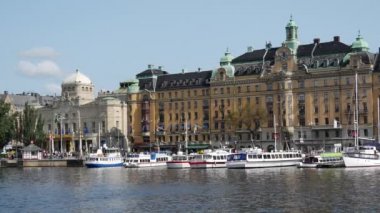 Gamla Stan kasabası Stockholm İsveç üzerinden Sodermalm 'dan zaman aşımı