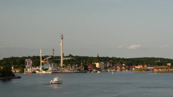 Tijdsverloop Van 18E Eeuwse Huisvesting Tegenover Riddarfjorden Wijk Sdermalm Stockholm — Stockvideo