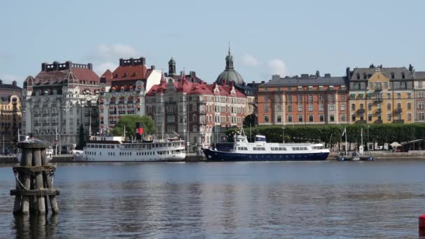 Время Прошло Над Старым Городом Гамла Стэн Стокгольм Швеция — стоковое видео