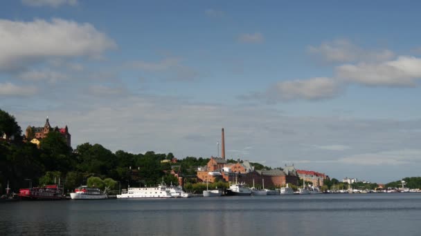 Příjezd Trajektu Zábavního Parku Lund Stockholmu Švédsko — Stock video