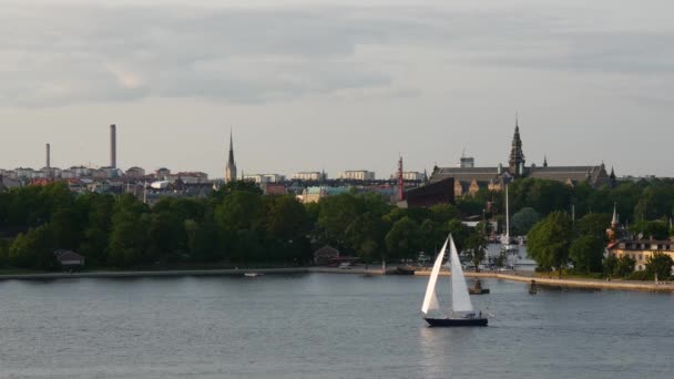 Skeppsholmen Kastellholmen Stockholm Zweden — Stockvideo