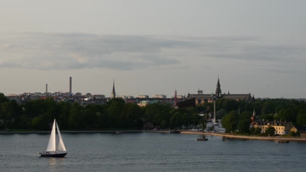 Skeppsholmen Kastellholmen Stockholmban Svédország — Stock videók