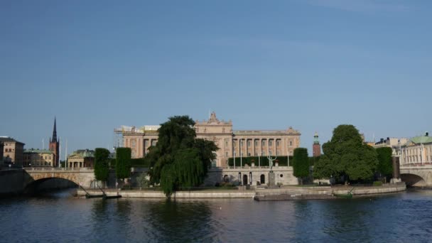 Parlament House Stockholmu Švédsko — Stock video