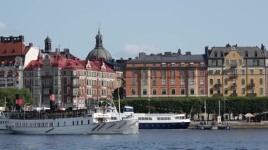 Stockholm İsveç 'te klasik yolcu gemisi.