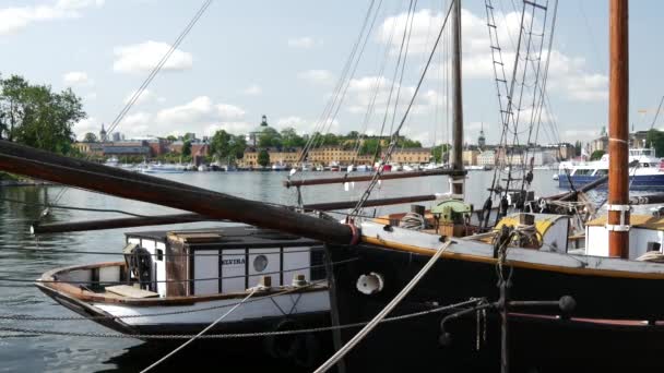 瑞典斯德哥尔摩的帆船 — 图库视频影像
