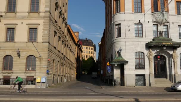 Ранок Гамлі Старе Місто Стокгольм Швеція — стокове відео