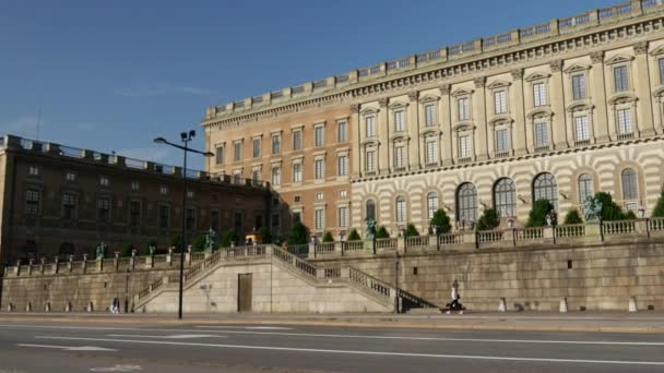 Pan Dari Istana Kerajaan Stockholm Swedia — Stok Video