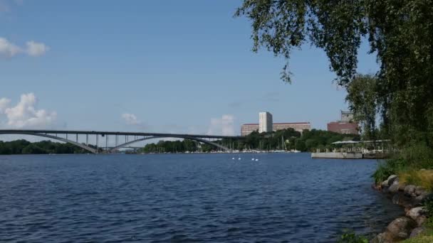 Ponte Vsterbron Estocolmo Suécia — Vídeo de Stock