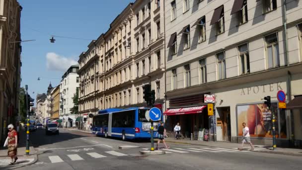 Uma Rua Kungsholmen Estocolmo Suécia — Vídeo de Stock