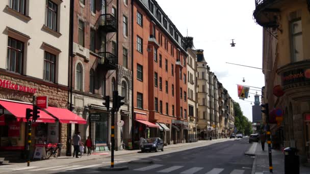 Una Calle Kungsholmen Estocolmo Suecia — Vídeos de Stock