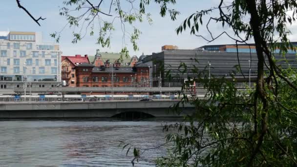 Barnhusviken Hlavní Nádraží Stockholmu Švédsko — Stock video