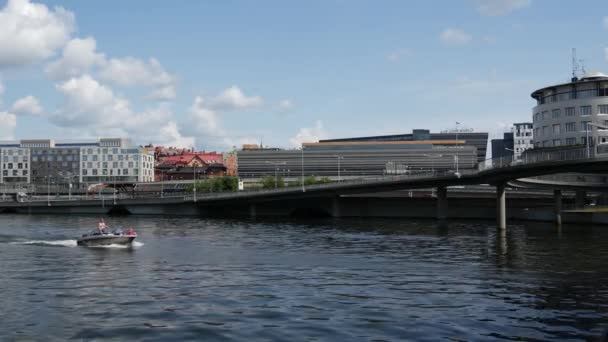 Stockholm Sveç Teki Barnhusviken Sürat Teknesi — Stok video