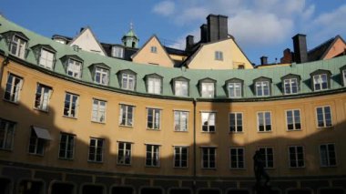 Gamla Stan Old Town Stockholm 'deki evlerin zamanaşımı.