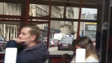 Eski Edinburgh İskoçya 'daki otobüsler