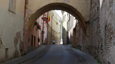 Vilnius Litvanya 'nın Eski Kasabası' ndaki Sokak