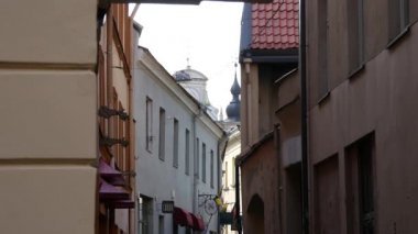 Vilnius Litvanya 'nın Eski Kasabası' ndaki Sokak