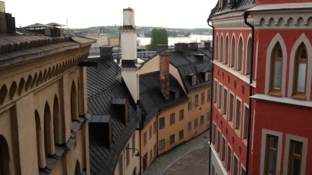 Улица Sodermalm Stockholm Sweden — стоковое видео