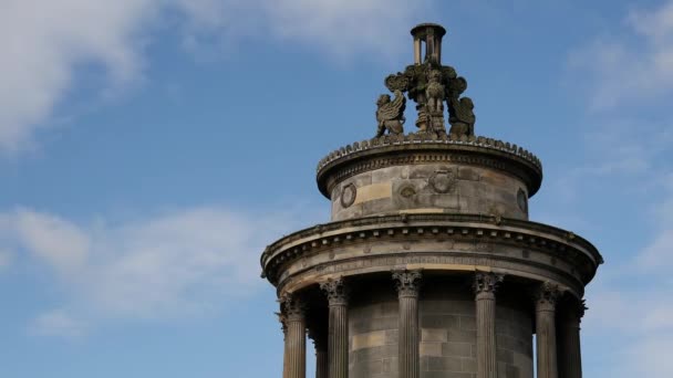 Λήξη Του Χρόνου Από Μνημείο Burns Στο Εδιμβούργο Σκωτία — Αρχείο Βίντεο