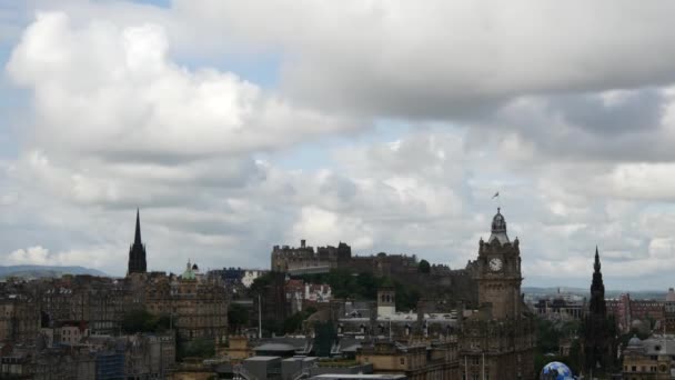 Upływ Czasu Widokiem Szkocję Edynburgu — Wideo stockowe