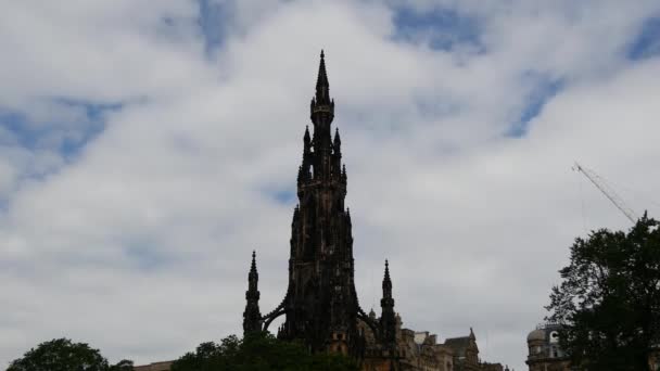 Tempo Limite Monumento Scott Edimburgo Escócia — Vídeo de Stock