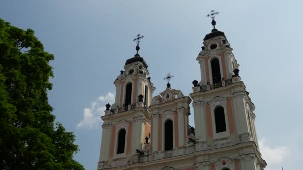 Lapso Tiempo Iglesia Santa Catalina Vilna Lituania — Vídeos de Stock