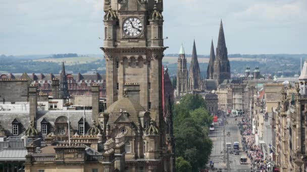 Princes Street Στο Εδιμβούργο Σκωτία — Αρχείο Βίντεο