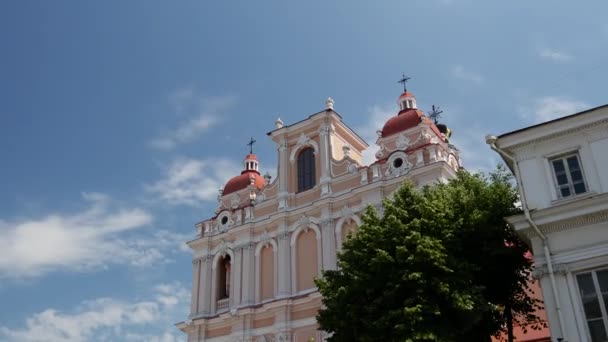 Vilnius Litvanya Daki Casimir Kilisesi Nin Zaman Aşımı — Stok video