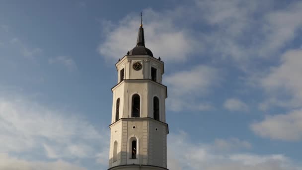 Pan Bell Tower Cathedral Vilnius Lithuania — Stock Video