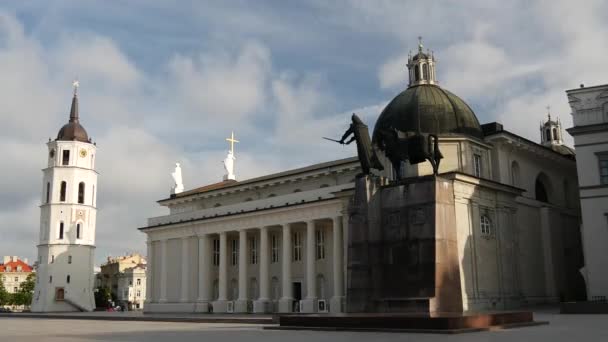 Caducidad Plaza Catedral Vilna Lituania — Vídeos de Stock
