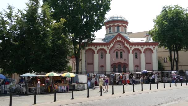 Mercado Cidade Velha Vilnius Lituânia — Vídeo de Stock