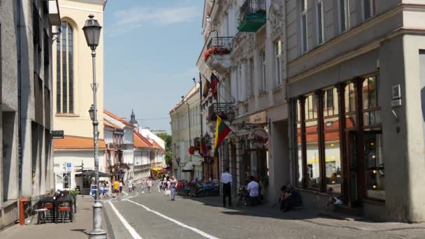 Ulice Starém Městě Vilnius Litva — Stock video