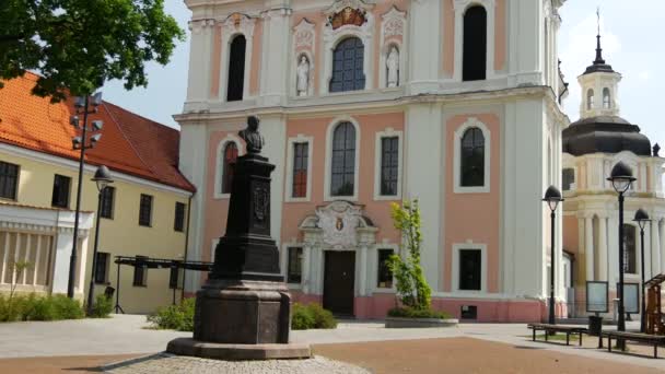 Inclinação Igreja Santa Catarina Vilnius Lituânia — Vídeo de Stock