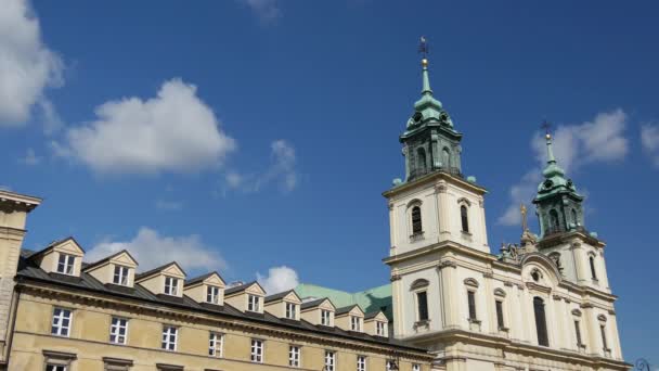 Проміжок Часу Від Церкви Святого Хреста Варшаві — стокове відео