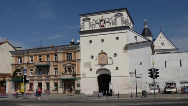 Portão Alvorada Portão Cidade Vilnius Lituânia — Vídeo de Stock