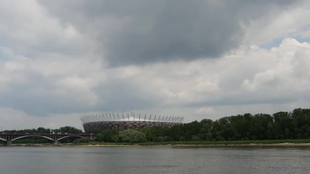 Polonya Daki Varşova Ulusal Stadyumunun Zaman Aşımı — Stok video