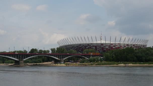 Ponte Poniatowski Stadio Nazionale Varsavia Polonia — Video Stock