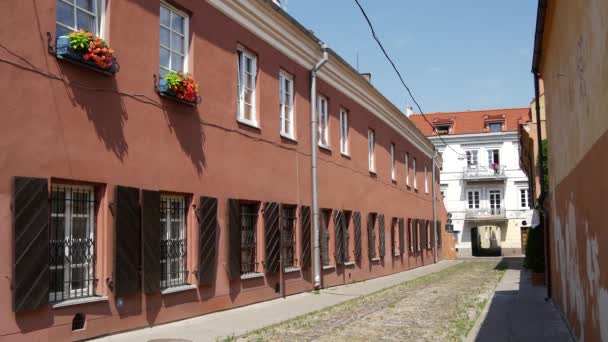 Vilnius Litvanya Nın Eski Kasabası Ndaki Sokak — Stok video