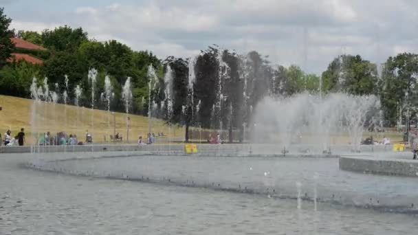 Parque Multimedia Fountain Varsovia Polonia — Vídeo de stock