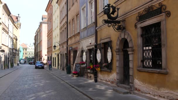 Rua Centro Histórico Varsóvia Polónia — Vídeo de Stock