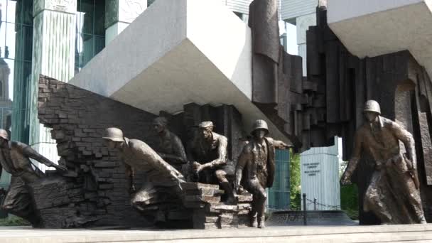 Pan Del Monumento Levantamiento Varsovia Varsovia Polonia — Vídeos de Stock