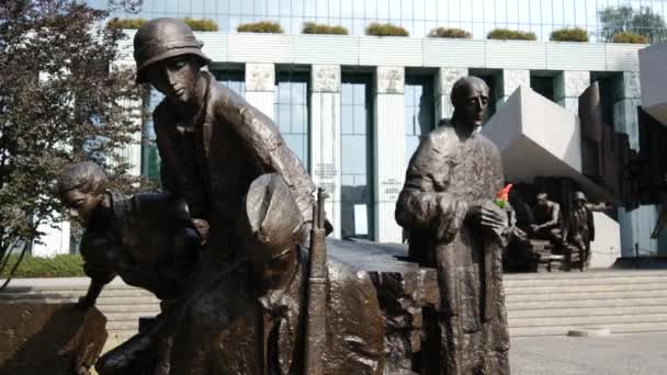 Pan Del Monumento Levantamiento Varsovia Varsovia Polonia — Vídeos de Stock