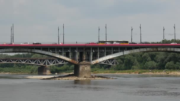 Varşova Polonya Daki Poniatowski Köprüsü — Stok video