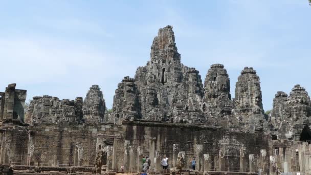 Touristes Temple Bayon Khmer Angkor Wat Cambodge — Video