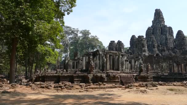 Angkor Wat Kamboçya Daki Bayon Khmer Tapınağı — Stok video